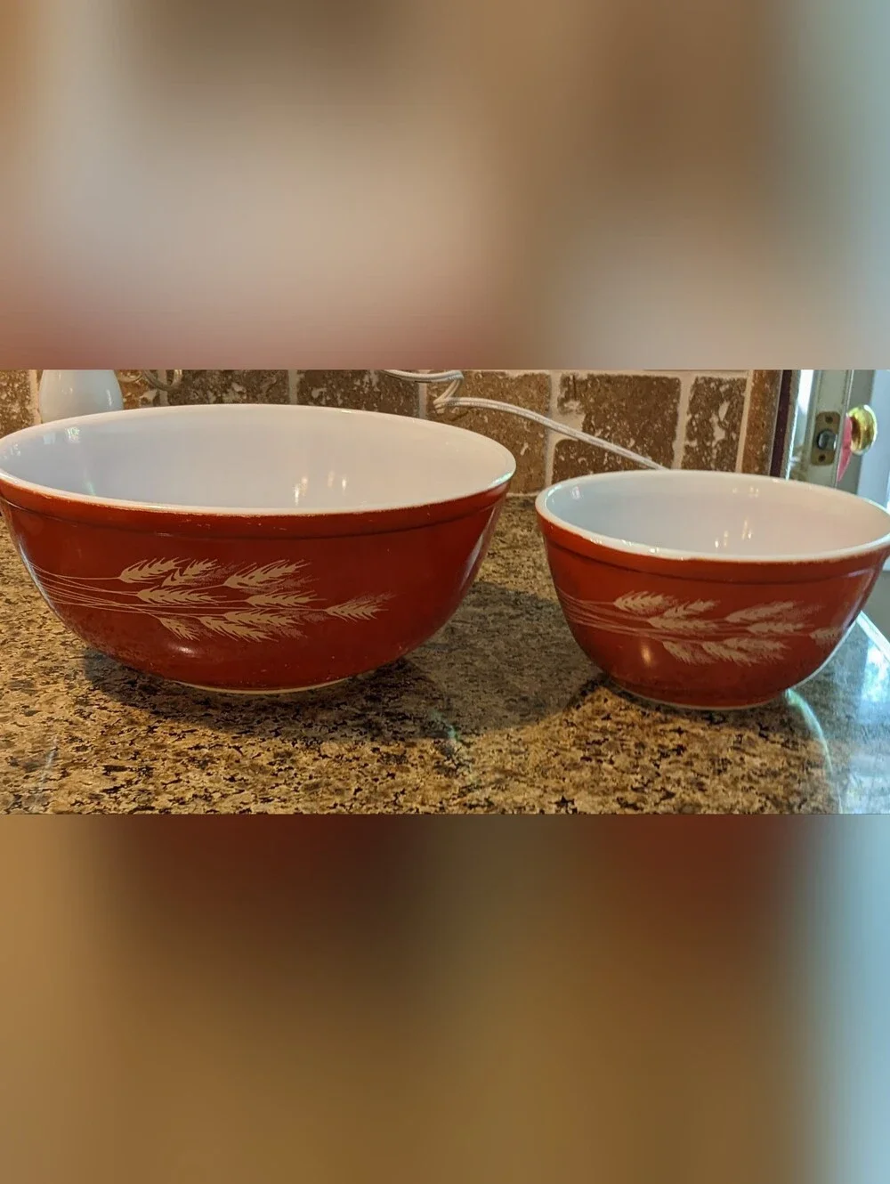 Pyrex Autumn Harvest Wheat Nesting Bowls 404 + 402